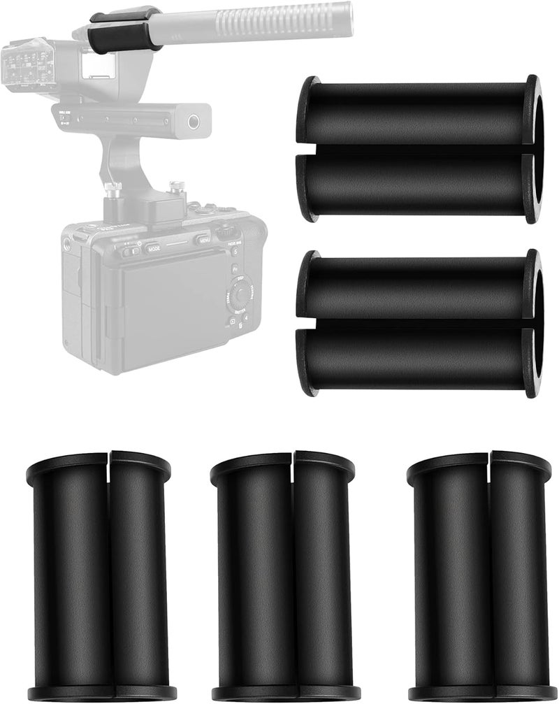 Etour 6 Pcs Microphone Shock Mount Rubber Spacer Tube Microphone Sleeve Washer Compatible with Sony Camcorder Rode NTG, Sennheiser MKH Shotgun Mic FX3,FS7,FX6,FX8,FX9,NX80,FS5 - Image 1